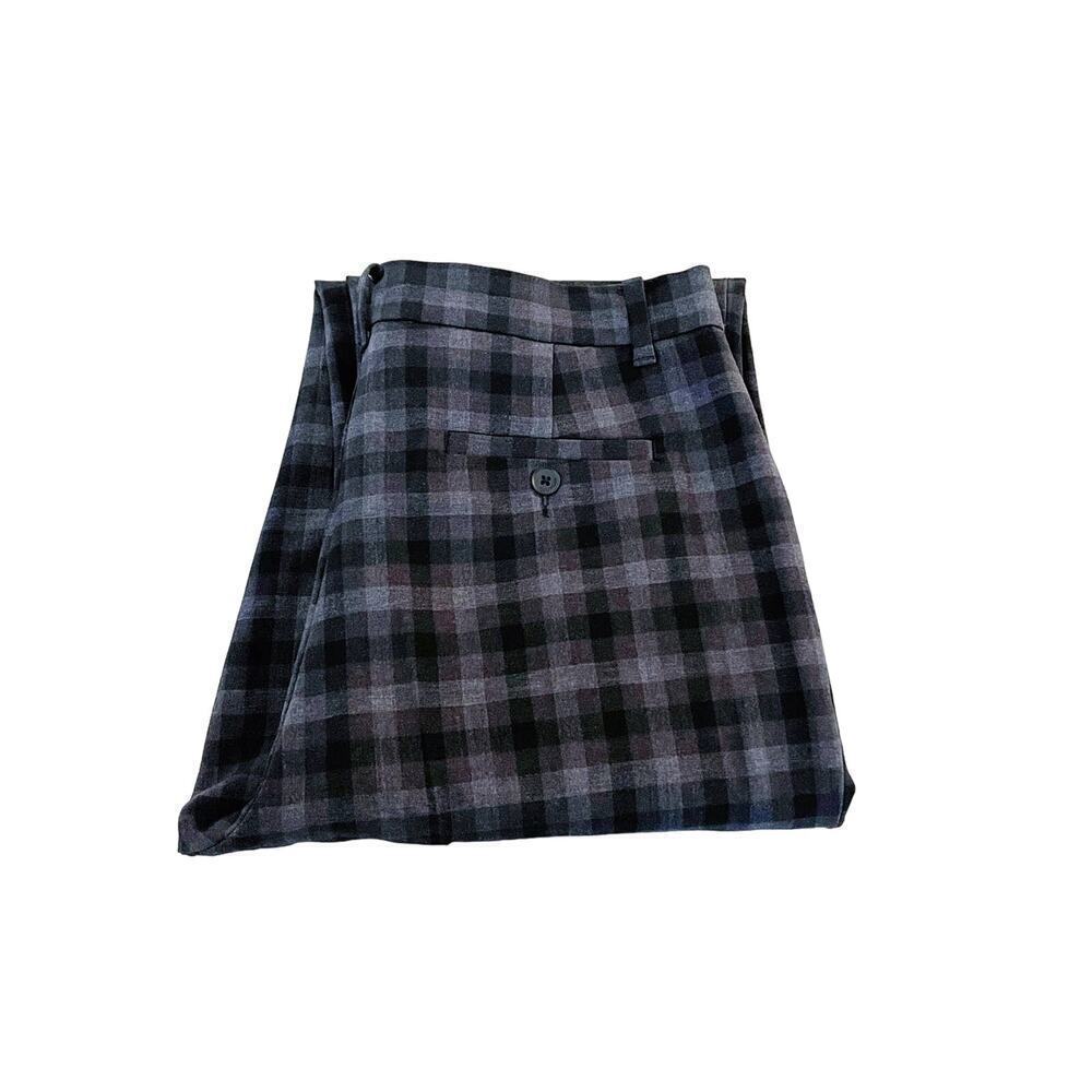 Calvin Klein Plaid Gingham Flat Front Stretch Slim Fit Pant SZ20